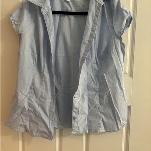 Dressbarn Blue and White Striped Button down